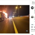 Zapalio se kamion na obilaznici oko Beograda VIDEO