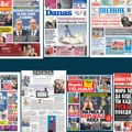 Naslovne strane današnjih novina: Prelistavanje štampe za nedelju, 22. februar 2026. godine