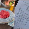 Šok račun iz beogradskog restorana: Za tanjir lubenice naplatili čak 1.650 dinara, društvene mreže gore