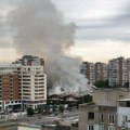 Veliki požar u Tržnom centru Enjub na Novom Beogradu