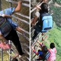 Selo na ivici provalije: Deca idu u školu paklenom liticom, svaki korak može da bude poslednji (video)