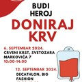 Crveni krst organizuje dve akcije dobrovoljnog davanja krvi u septembru