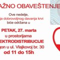 Promena mesta i termina akcije dobrovoljnog davanja krvi u Leskovcu