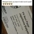 Foto ubod: Menjam ulaznicu za stan ili auto