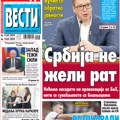 Čitajte u “Vestima”: Srbija ne želi rat