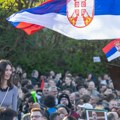 Građani i studenti ispred Više poslovne škole u Novom Sadu kako bi sprečili ispite