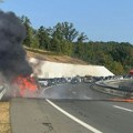 Pakao na auto-putu Miloš Veliki: Zapalio se bmw, vatra se širi a drugi vozači prolaze kroz plamen!