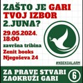 Završna tribina izborne liste Gari u knjižari Zenit