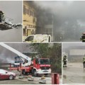Prve fotografije požara u Nišu: Vatra bukti na prostoru bivše Elektronske industrije, 24 vatrogasca se bori sa plamenom FOTO