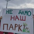 Građani protestuju protiv izgradnje u parku Ušće: Policija u opremi za razbijanje demonstracija blokira ulaz