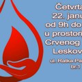 Sutra akcija dobrovoljnog davanja krvi u Leskovcu
