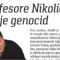 Sramno: Iz Šolakovih glasila udarili na profesora Nikolića koji tvrdi da Srbi nisu genocidni narod