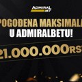 Nije šala, u AdmiralBetu maksimala! Isplaćen tiket od 21 milion!