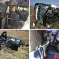 Slike autobusa izbliza nakon udesa u Grčkoj: Srpski autobus smrskan, torbe rasute po jarku