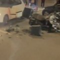 Oboren motociklista u Džordža Vašingtona: Motor potpuno uništen, Hitna pomoć na terenu