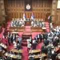 Haos u skupštini Brnabić govori opozicionari viču i duvaju u pištaljke (video)