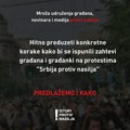 Hitno preduzeti konkretne korake kako bi se ispunili zahtevi građana i građanki sa protesta „Srbija protiv nasilja“