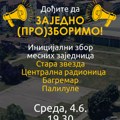 U sredu zbor građana četiri mesne zajednice