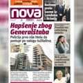 „Nova“ piše: Kako je policija odbila da postupi po nalogu tužilaštva i pokrene aferu „Generalštab“