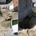 Zidali zgradu u ns, pa potkopali Vodovod: Izvođač radova kaže da je to redovna procedura, imaju rok do ponedeljka (foto)