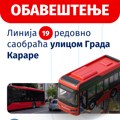 Linija 19 redovno saobraća ulicom Grada Karare u Kragujevcu