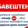 Linija 606 privremeno skraćena zbog „Šumadijskih dana šljive“