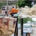 Potpuni potop na ulicama Beograda: Potoci liju ulicama, voda nosi automobile, sve stoji (video)