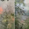 Požar kod Železničke stanice u Ripnju: Čulo se više manjih detonacija (video)
