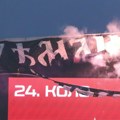 Grobari zapalili transparent za Franju Tuđmana! Popeli se na krov, a onda je počelo da gori