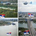 Српска тробојка лебди подно облака: Пилоти Хеликоптерске јединице на посебан начин честитали Дан заставе