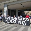 FOTO i VIDEO: Građani koji se protive "Novom Sadu na vodi" pokušavaju da uđu u Skupštinu grada