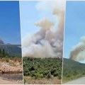 Ogroman požar na Pelješcu, dignuta četiri kanadera: Na terenu 100 vatrogasaca, bore se da vatra ne prođe preko brda (video)