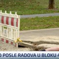 Havarija u Bloku 44: Vodovod sanirao kvar kod Doma zdravlja, a rupa i uništena trava stoje već mesec dana VIDEO