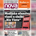 „Nova“ piše: Medijska ofanziva vlasti u službi „Rio Tinta“