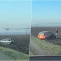 Lančani sudar na putu Rumenka - Bački Petrovac: Automobili sleteli u njivu, veliki zastoji (video)