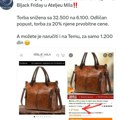 Sramota trgovaca za Crni petak: Snizili torbu sa 32.000 na 50 evra, a ista takva na Temu košta 1.000 dinara