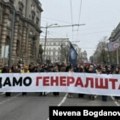 Na poziv studenata u blokadi, protest protiv rušenja Generalštaba u Beogradu