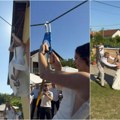 Mlada u Hrvatskoj se sa balkona sajlom spustila kod mladoženje: Ljudi ne veruju šta vide, a mreže gore (Video)