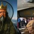 Nosi krunu i baca iz aviona smeđu tečnost na demonstrante (video)