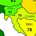Pojavila se nova karta Evrope i izazvala pažnju: Sada preko Hrvatske piše 79, a Srbije 77