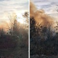 (Video, foto) Požar na gradilištu na Novom Beogradu. Vatra se videla izdaleka, vatrogasci na terenu.