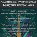 Kulturni centar Čačak organizuje audiciju za Glumački atelje