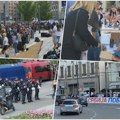 Napeto na Slaviji, naprednjaci došli da provociraju studente: Uzvikuju "ustaše", stigla i policija
