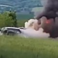 Drama, zapalio se autobus kod orašca Crni dim kulja na sve strane (VIDEO)