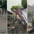 Snažno nevreme pogodilo Novi Pazar: Ulice poplavljene uz krupan grad i jak vetar koji su naneli štetu (video)