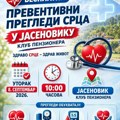 Besplatni preventivni kardiološki pregledi sutra u Jasenoviku
