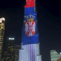 Burdž Kalifa u Dubaiju u bojama srpske zastave, Vučić: Hvala, dragi prijatelji