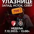 Улазнице за утакмицу против Партизана 700 динара