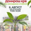Doniraj krv, posadi stablo: Akcija dobrovoljnog davanja krvi 8. avgusta kod Lidla