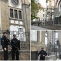 (Video) Policija naoružana dugim cevima patrolira ispred sinagoge u Novom Sadu. U Srbiji proglašen crveni stepen bezbednosti…